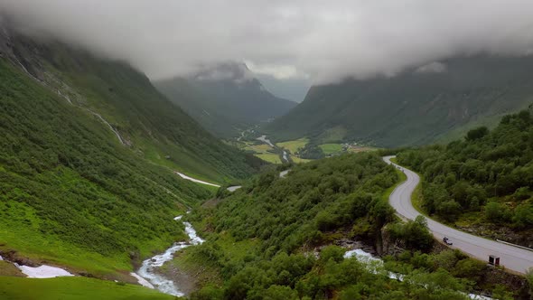 Aerial Footage Beautiful Nature Norway