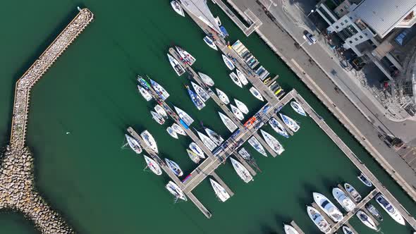 Bird's Eye View of the Poole Yacht Marina and Quay