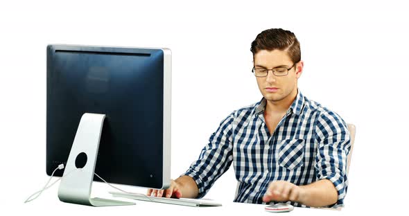 Man working on desktop