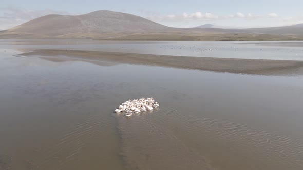 Aerial view of Madatapa lake in Javakheti National park. Georgia