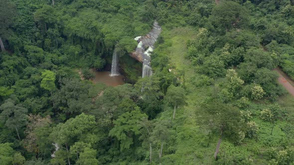 Boti waterfalls tourist site in Ghana, Africa