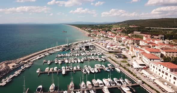 Harbor Coastline and Yachts