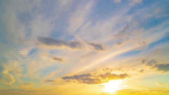 Timelapse of a Beautiful Sky at Sunset