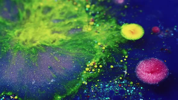 Oil Ink Bubbles Color Water Splash Yellow Blue alt
