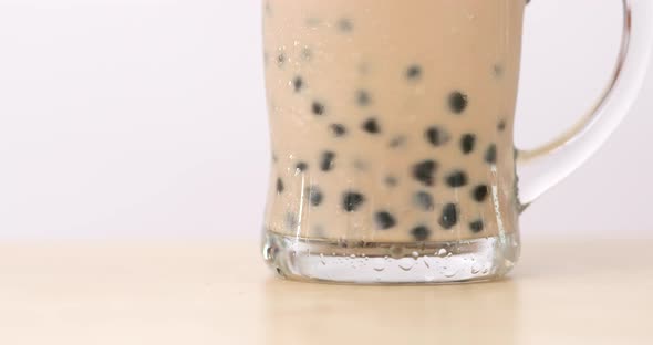 Glass of Taiwan Bubble milk tea