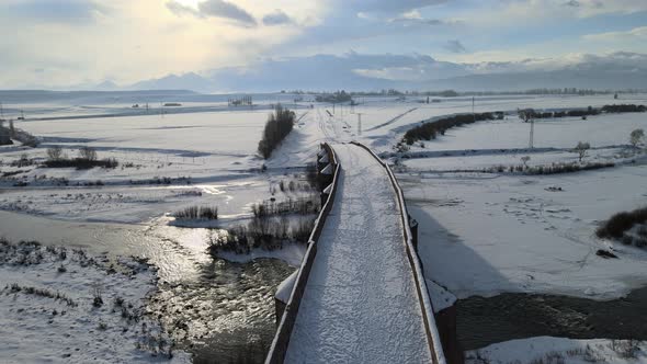 winter bridge landscape