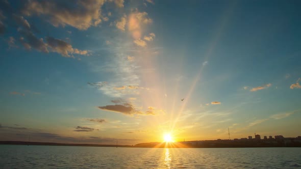 Romantic Colorful Sunset on the Sea