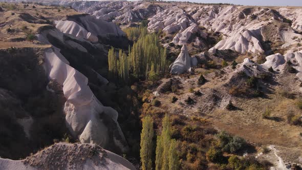 Cappadocia Landscape Aerial View. Turkey. Goreme National Park