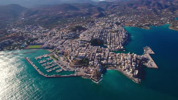 A Bird's Eye View of the Greek City of Agios Nikolaos