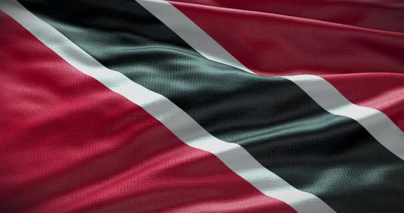 Trinidad and Tobago national flag background motion graphic looped 4K