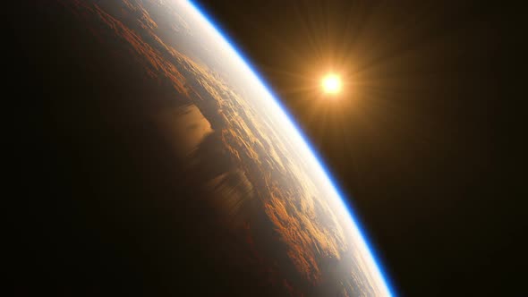 Realistic Sunrise Over The Planet Earth alt