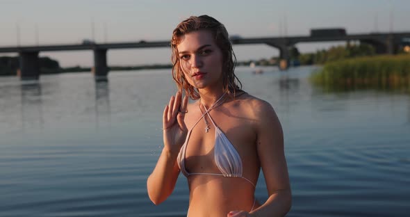 Sexy Woman Going Near the River