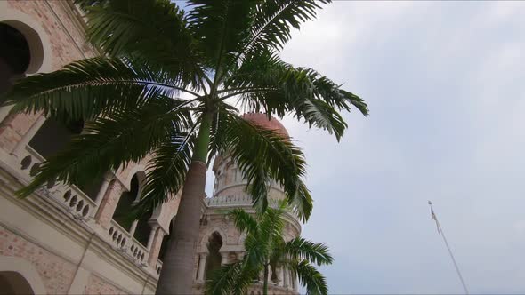 Steadicam Shot of the Sultan Abdul Samad Building in Kuala Lumpur Vity, Malaysia