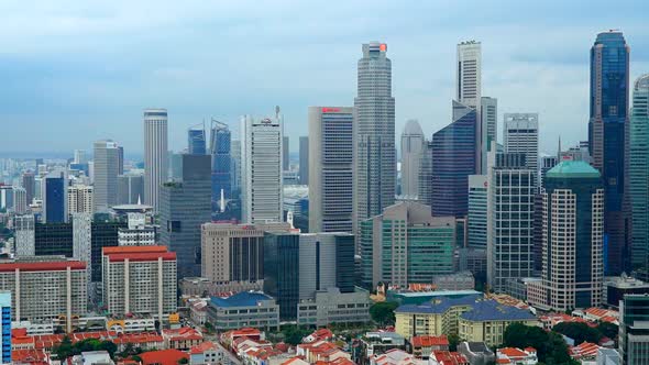 Time lapse of Building in Singapore city