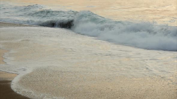 Beach and ocean waves slow motion