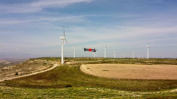 Drone In The Windmills