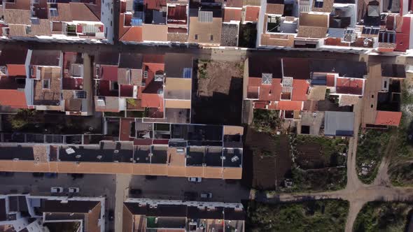 Drone view of the houses on city street