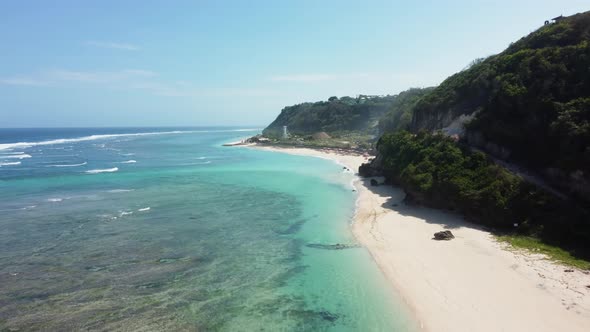 Fly Along Uluwatu Beach Aerial View