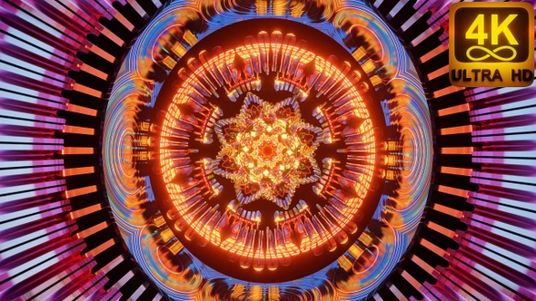 Kaleidoscope Infinite 3d Bright Vj Loop Animation Mushroom Trip Seamless Loop Spirit Molecule Peace