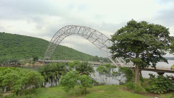 Adomi Bridge crossing in Ghana, Africa