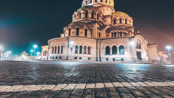 Sofia cathedral time lapse Aleksandar Nevski
