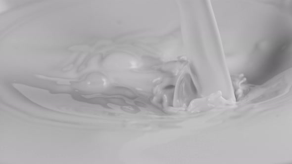 Pouring Fresh Milk in Super Slow Motion, Shooted with High Speed Cinema Camera at 1000Fps .