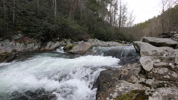 Mountain Waterfall River Flow 4K