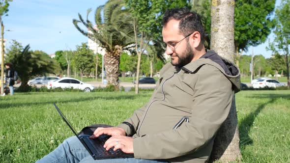Working in Park