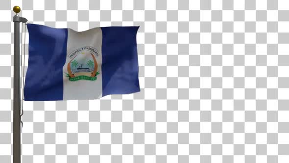 Abidjan City Flag on Flagpole with Alpha Channel