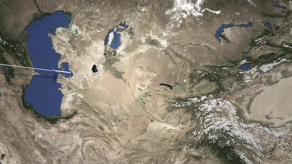 Commercial Airplane Flying To Tashkent Uzbekistan alt