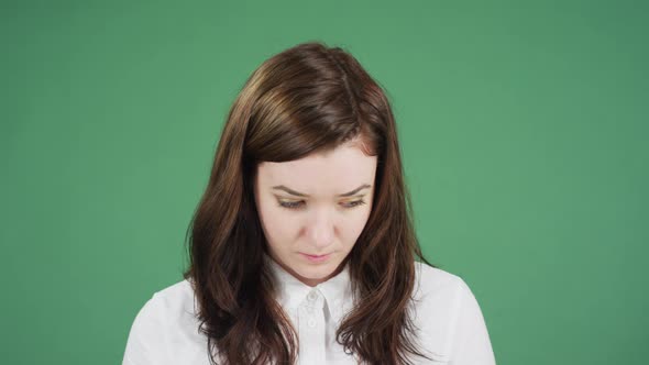 Young woman raising her look