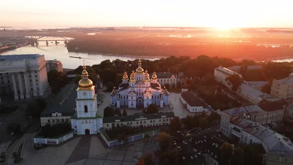 Kyiv, Ukraine: St. Michael's Golden-Domed Monastery in the Morning