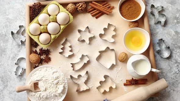 Delicious Fresh and Healthy Ingredients for Christmas Gingerbread