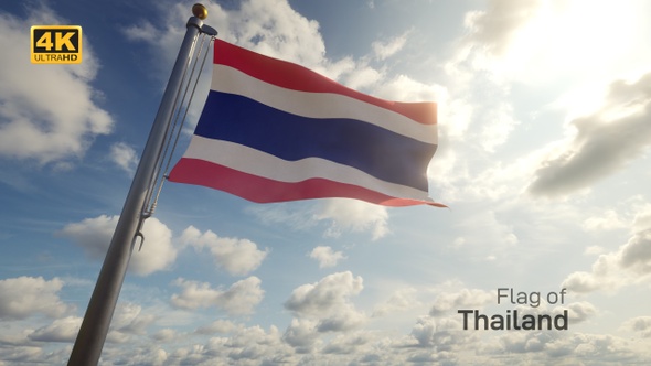 Thailand Flag on a Flagpole - 4K