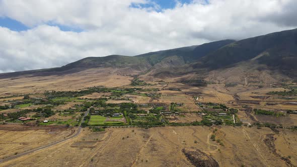 Aerial View of Land and Mountain in the West Coast of Maui