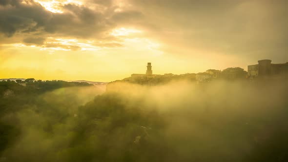 Time Lapse of Pitigliano old town in Italy