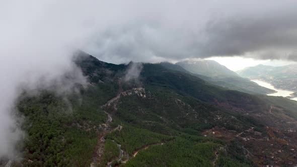 Mountain Landscape in the Clouds Aerıal Vıew 4 K