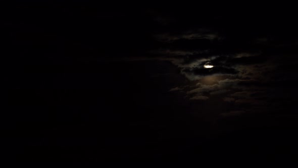 Full Moon at Night on Dark Sky