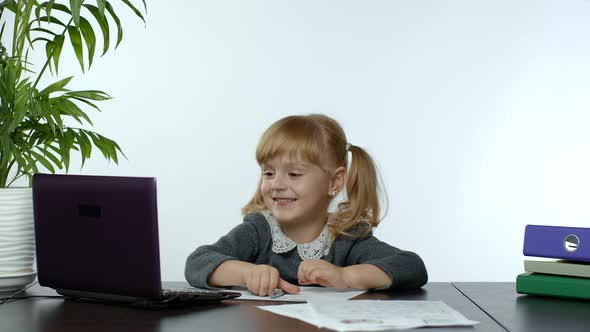 Back To School, Online Learning for Kids, Distance Lesson, Education at Home, Child Doing Homework