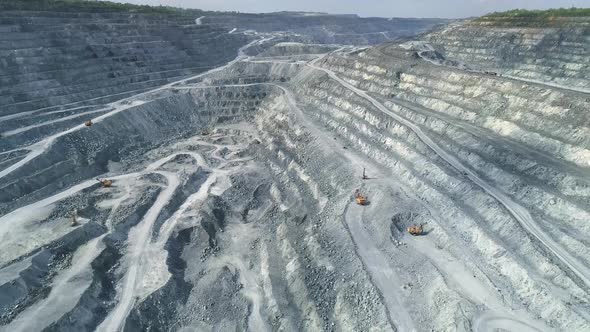 Aerial view Vertical panorama of Huge asbestos quarry 03