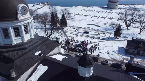 spiritual groups gathered in Kingston Ontario to offer Prayers for Peace in light of the incursions