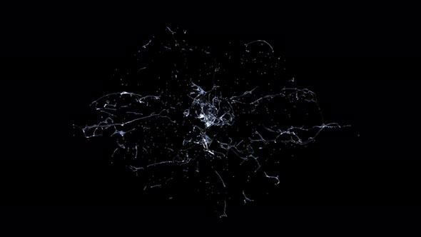 Water splashing explode from center around itself alt
