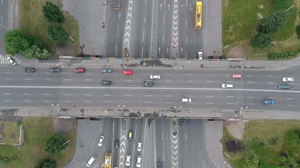 Aerial Drone Flight Over the Highway