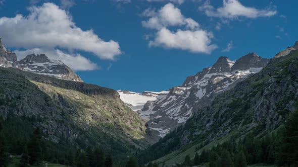 Clouds Move Over the Italian Alps