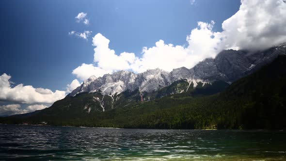 time lapse on the eibsee in bavaria