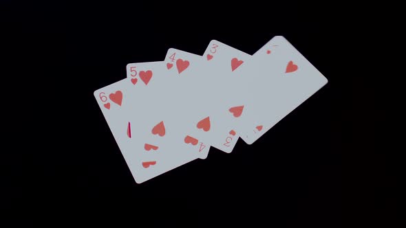 Playing Cards Straight Hearts 2