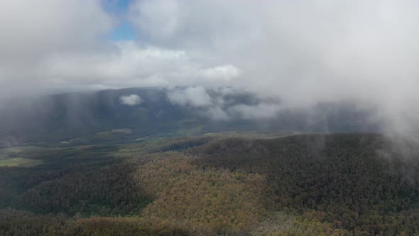 Seagers Lookout and Lake Fenton, Mt Field National Park, Tasmania, Australia Aerial Drone 4K