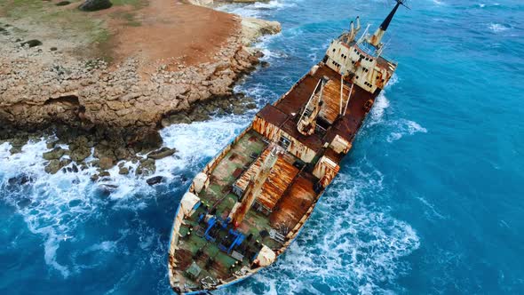 Shipwreck Wreck Sunken Ship in the Sea or Ocean Environmental Disaster Concept