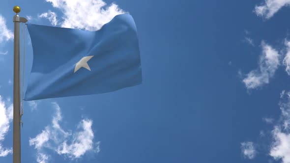 Somalia Flag On Flagpole