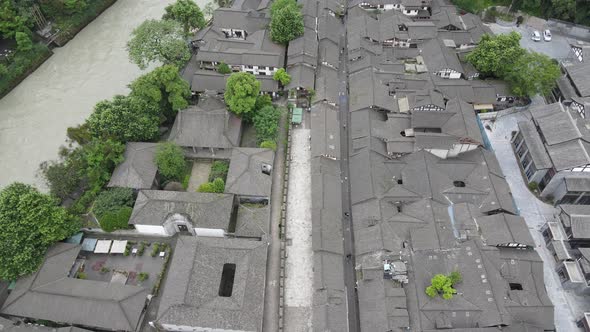 Aerial View of Dujiangyan City, Sichuan China